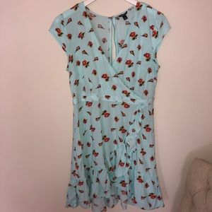 JCREW Blue ruffle dress